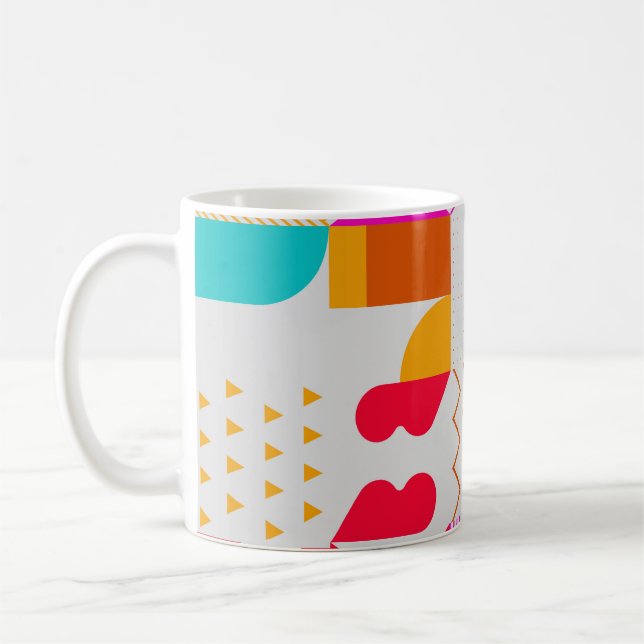 80er-90s Trendy Geometric Background Kaffeetasse (Links)
