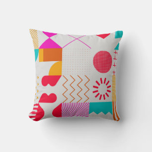 80er-90s Trendy Geometric Background Kissen