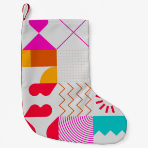 80er-90s Trendy Geometric Background Kleiner Weihnachtsstrumpf