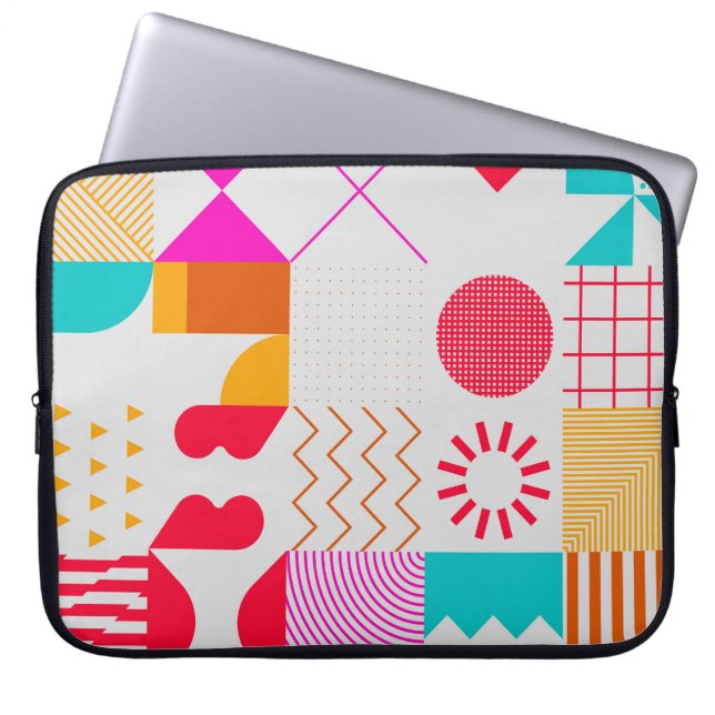 80er-90s Trendy Geometric Background Laptopschutzhülle (Vorderseite)