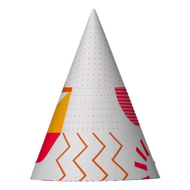 80er-90s Trendy Geometric Background Partyhütchen (Vorderseite)
