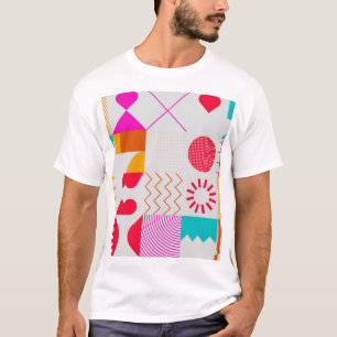 80er-90s Trendy Geometric Background T-Shirt