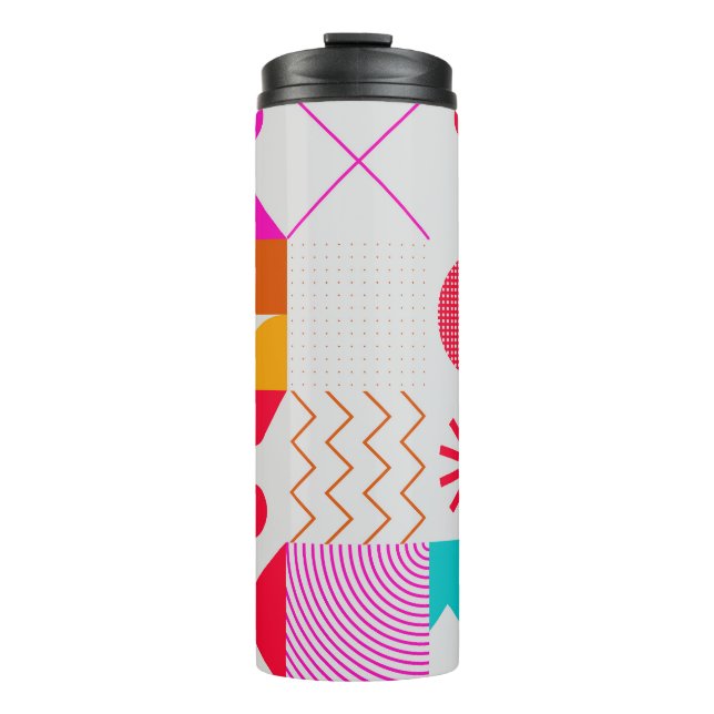 80er-90s Trendy Geometric Background Thermosbecher (Vorderseite)