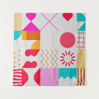 80er-90s Trendy Geometric Background Wandteppich