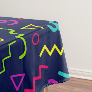80er achtziger Retro-Party Neon-Memphis-Muster Tischdecke