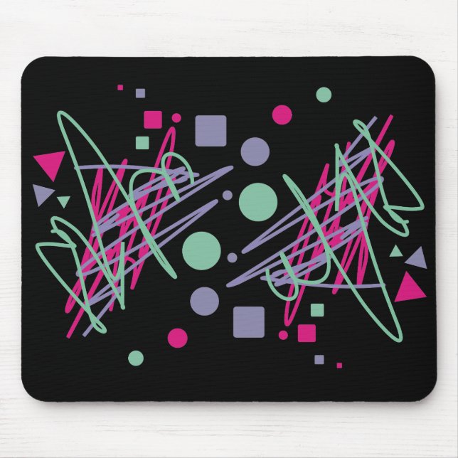 80er achtziger Vintage Farben spritzen Medley Art  Mousepad (Vorne)