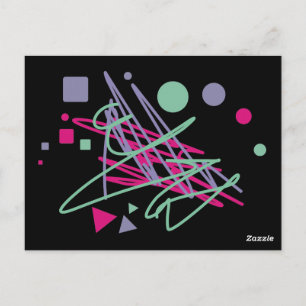 80er achtziger Vintage Farben spritzen Medley Art  Postkarte