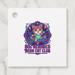 80er Aerobics Neon Katze Lustiges Katzenliebhaber- Geschenkanhänger
