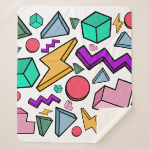80er-Aesthetic Vintage Retro Sherpadecke