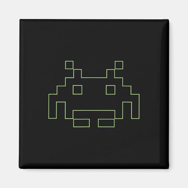 80er Arcade Game Retro Space Alien Invaders Gamer Magnet (Vorne)