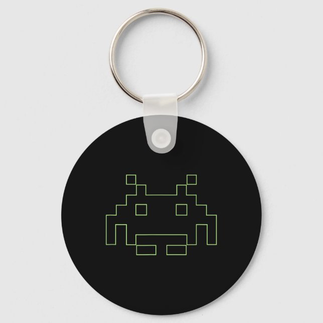 80er Arcade Game Retro Space Alien Invaders Gamer Schlüsselanhänger (Vorderseite)