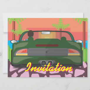 80er Arcade Sportwagen Einladung