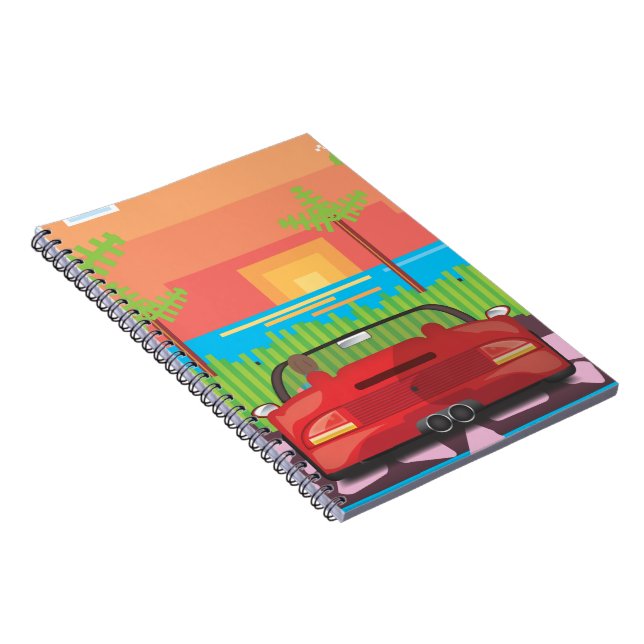 80er Arcade Sportwagen Notizblock (Rechte Seite)