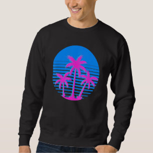 80er Art Tropical Summer Vibes Coconut Palm Trees Sweatshirt