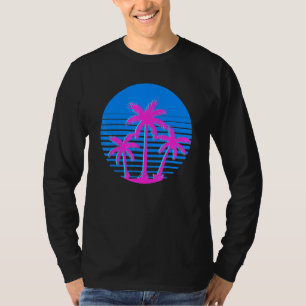 80er Art Tropical Summer Vibes Coconut Palm Trees  T-Shirt