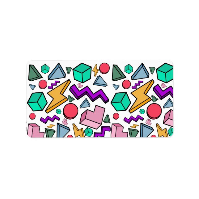 80er Ästhetische Vintag Retro Adressaufkleber (Vorne)