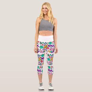 80er Ästhetische Vintag Retro Capri Leggings
