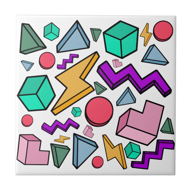 80er Ästhetische Vintag Retro Fliese (Vorderseite)