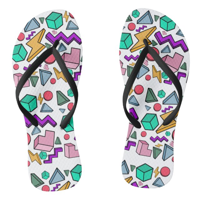 80er Ästhetische Vintag Retro Flip Flops (Fußbett)