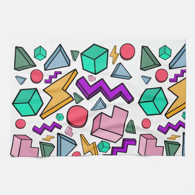 80er Ästhetische Vintag Retro Geschirrtuch (Horizontal)