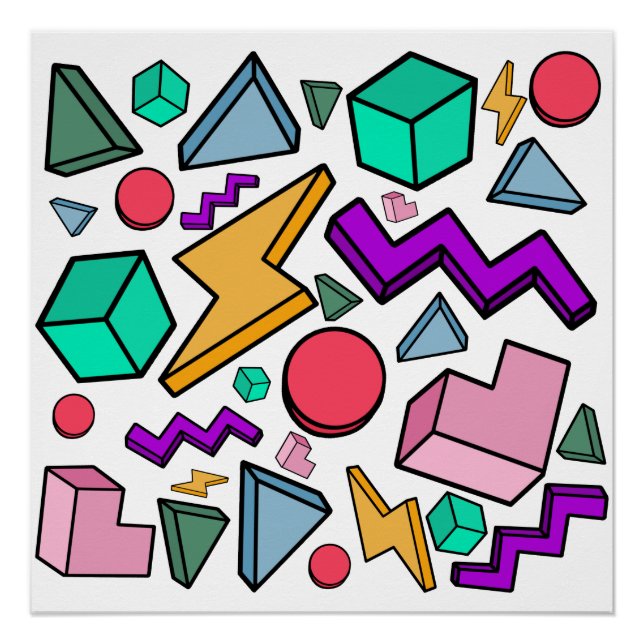 80er Ästhetische Vintag Retro Poster (Vorderseite)