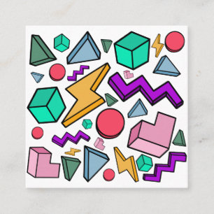 80er Ästhetische Vintag Retro Quadratische Visitenkarte