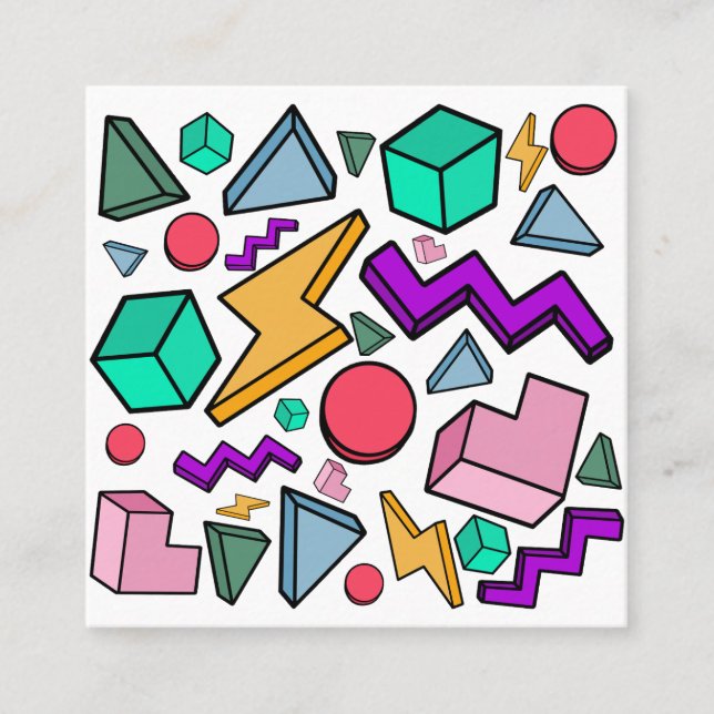 80er Ästhetische Vintag Retro Quadratische Visitenkarte (Vorderseite)