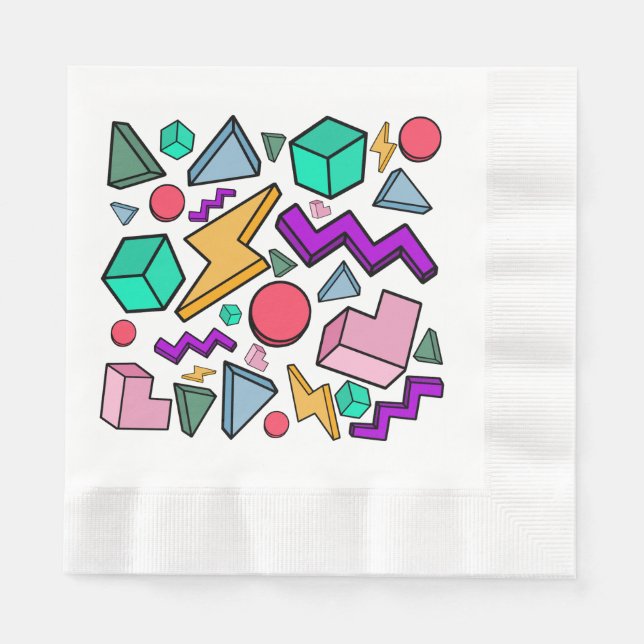 80er Ästhetische Vintag Retro Serviette (Vorderseite)