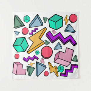 80er Ästhetische Vintag Retro Wandteppich