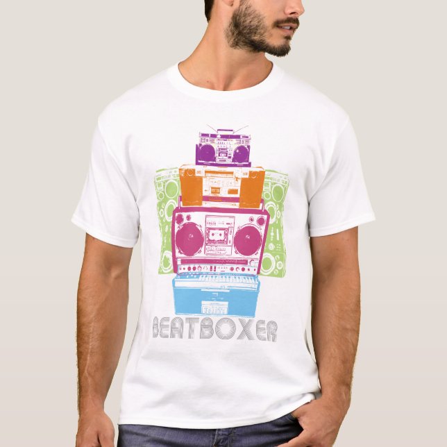 80er BeatBoxer Roboter T-Shirt (Vorderseite)
