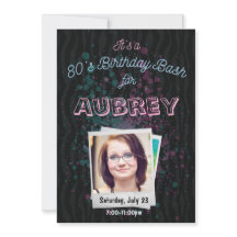 80er Birthday Bash Einladung - thematische 12x18 d