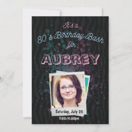 80er Birthday Bash Einladung - thematische 12x18 d