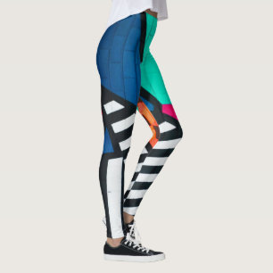 80er-Blockfarben Leggings