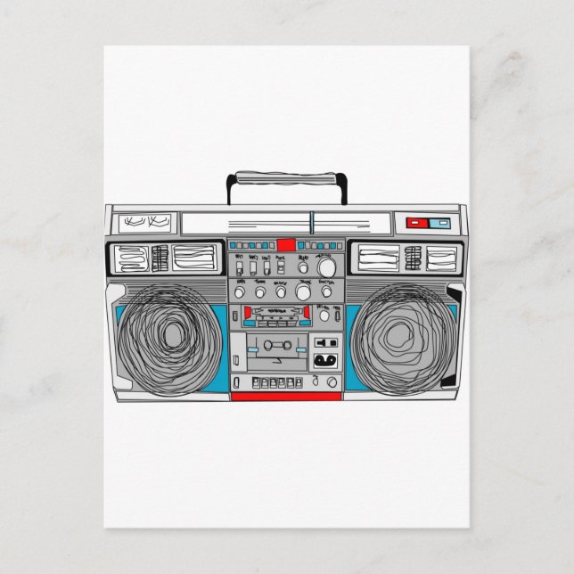 80er boombox-Abbildung Postkarte (Vorderseite)