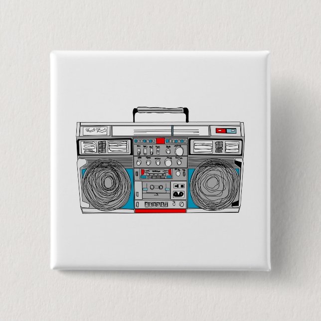 80er boombox Illustration Button (Vorderseite)