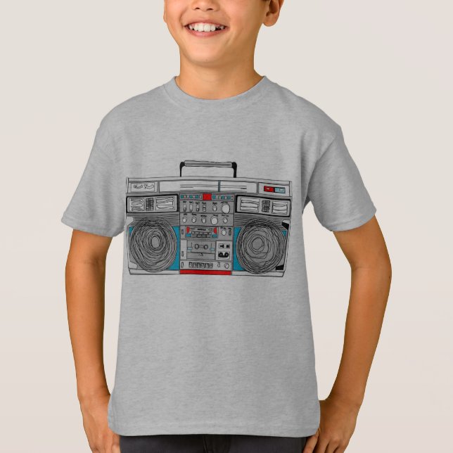 80er boombox Illustration T-Shirt (Vorderseite)