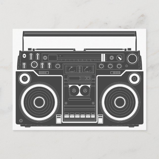 80er Boombox Postkarte (Vorderseite)