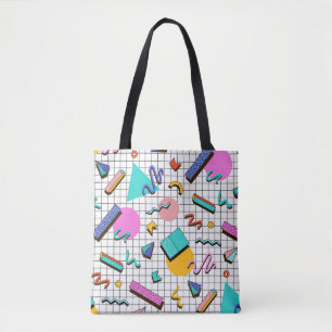 80er Bright Checkered: Vintag Geometrisch.