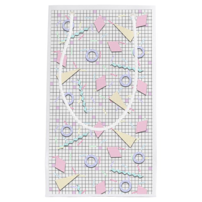 80er Candy Pastel Geo Print Geschenktasche Kleine Geschenktüte (Vorderseite)