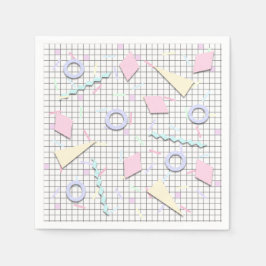 80er Candy Pastel Geo Print Napkins Serviette