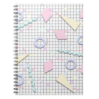 80er Candy Pastel Geo Print Notebook Notizblock