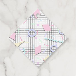80er Candy Pastel Geo Print Tags Geschenkanhänger