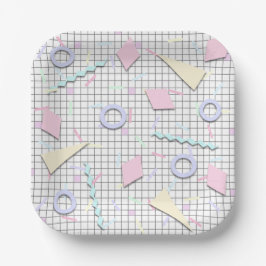 80er Candy Pastel Geo Print Teller