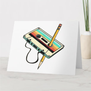 80er Cassette Tape Pencil 1980er Retro Vintag Thro Karte