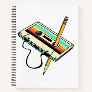 80er Cassette Tape Pencil 1980er Retro Vintag Thro Notizbuch