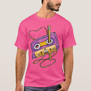 80er Cassette Tape Pencil 1980er Retro Vintag Thro T-Shirt