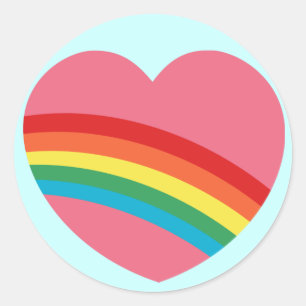 80er Chunky Rainbow Heart Stickers