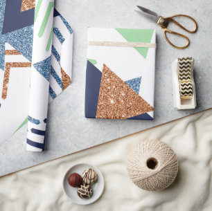 80er Color Abstrakt   Rose Gold Mint 90er Geschenkpapier