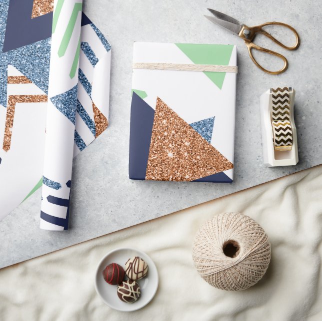 80er Color Abstrakt | Rose Gold Mint 90er Geschenkpapier (Kunsthandwerk)