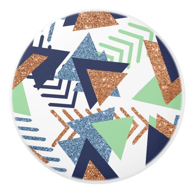 80er Color Abstrakt | Rose Gold Mint 90er Keramikknauf (Vorderseite)